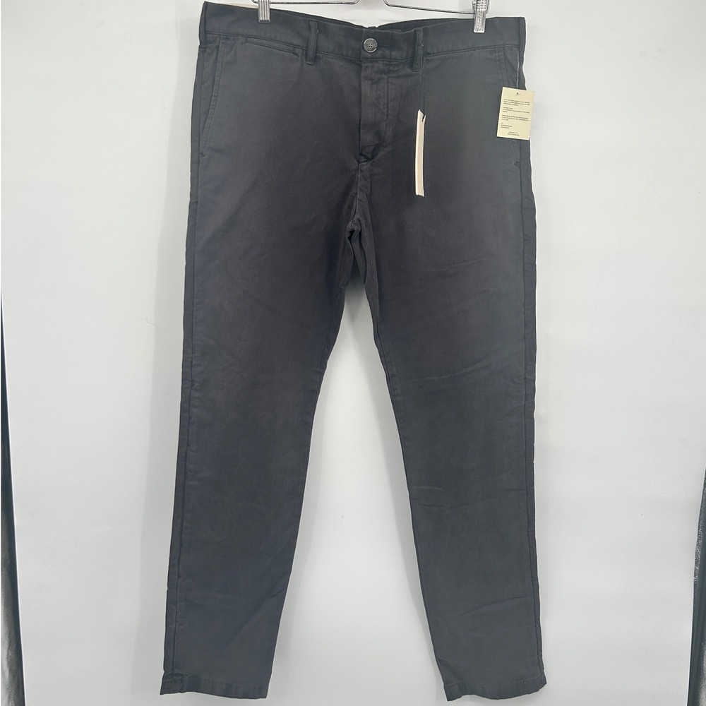 NWT Life After Denim Mens Low Rise Tapered Charcoal Gray Chino Pants Size 38
